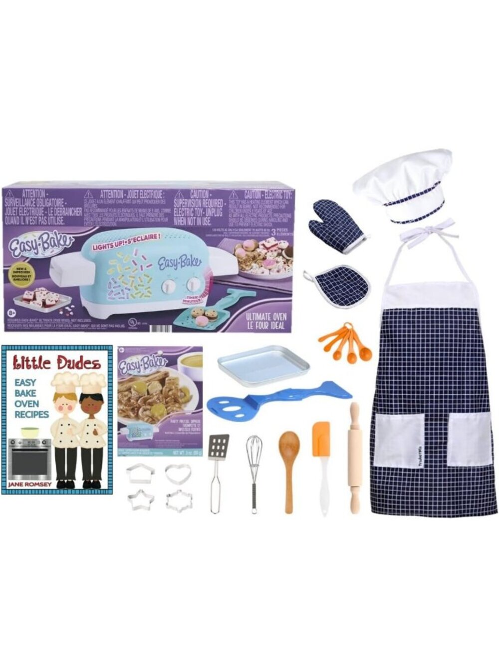 Easy Bake Oven Set with Baking Tools, Chef Outfit, Pretzel Mix & Cookbook
